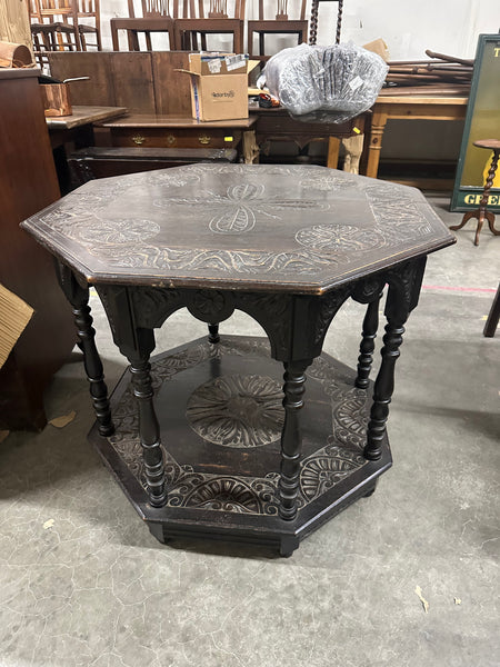 Carved Oak Eight-Leg Center Table