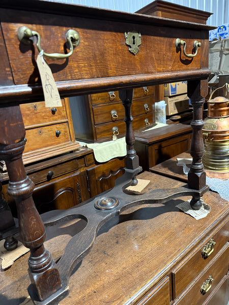 English Oak X-Stretcher Base Side Table