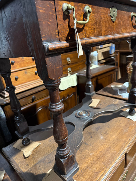 English Oak X-Stretcher Base Side Table