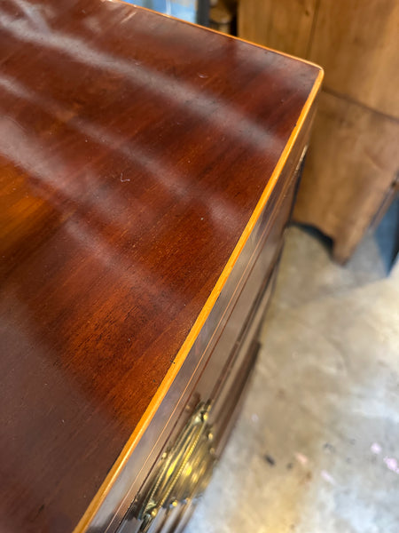 Georgian Inlaid Mahogany Bow Front Caddy Top Chest