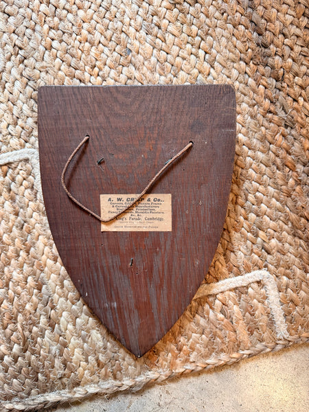 Vintage Metal and Wood Plaque, University of Cambridge