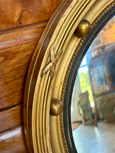 Round Gilt Frame Convex Mirror