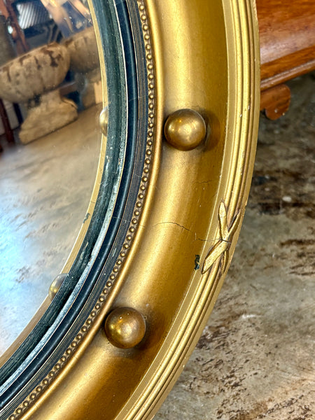 Round Gilt Frame Convex Mirror