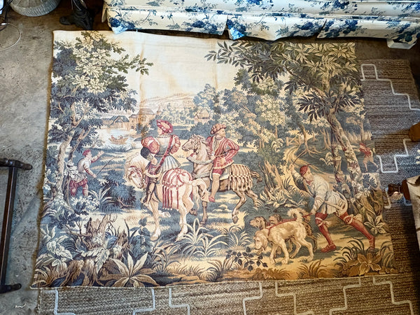 Antique Hunting Scene Tapestry, France