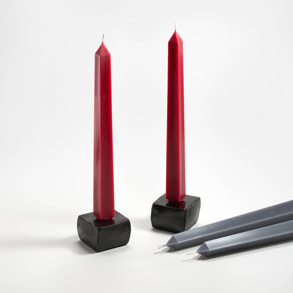 12" Square Taper Handmade Beeswax Candles: Robin's egg blue