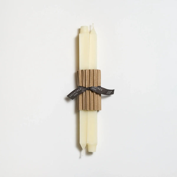 12" Square Taper Handmade Beeswax Candles: Turquoise