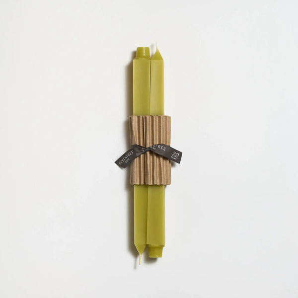 12" Square Taper Handmade Beeswax Candles: Sage