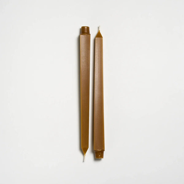 12" Square Taper Handmade Beeswax Candles: Celadon