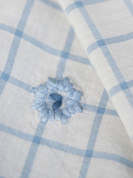 Blue Note Embroidered Napkin Set of 2 - Blue