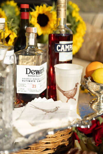 Pheasant Strut White Cocktail Napkins