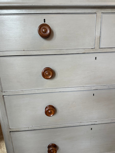 Painted Pine Chest with Stained Pulls