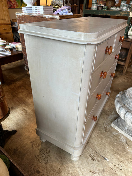 Painted Pine Chest with Stained Pulls