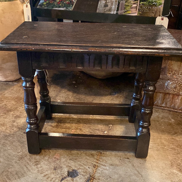 English Oak Carved Joint Stool