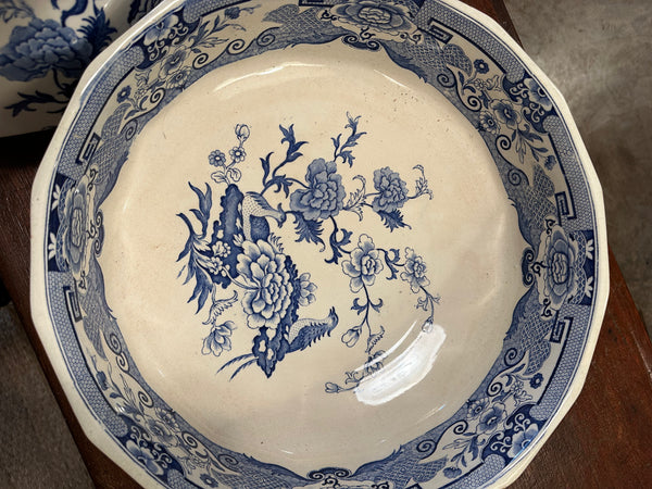 Mason's Blue and White Pitcher and Bowl