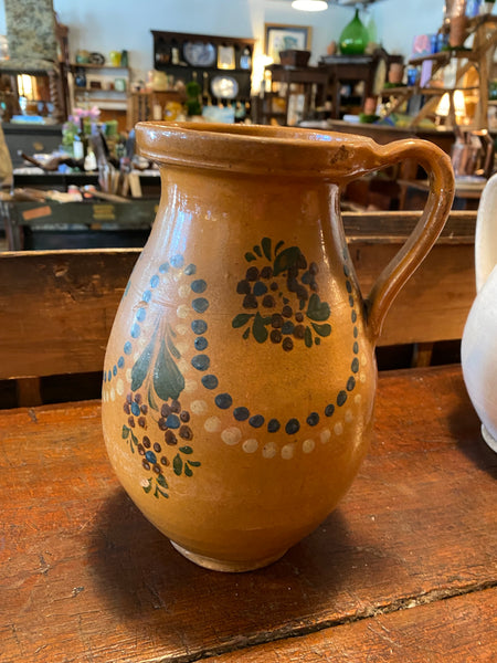 Pyrenees Jug, Orange with Flowers