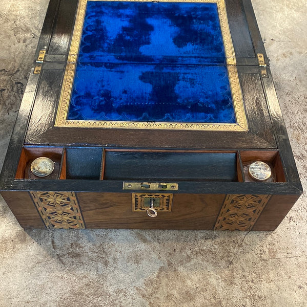 Tunbridge Ware Writing Slope with Brass Inlay