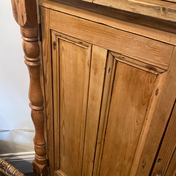 Astragal Glazed Pine Corner Cupboard