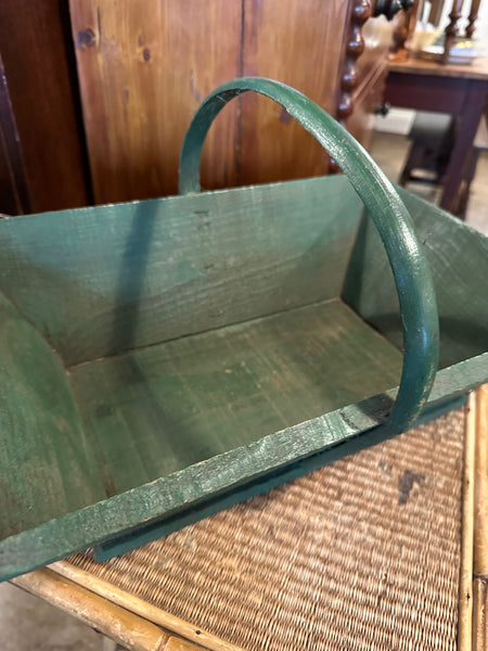 French Poplarwood Painted Trug, Original Paint