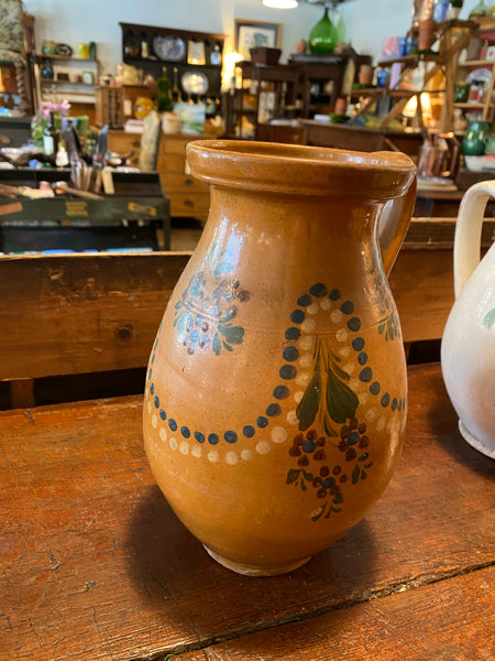 Pyrenees Jug, Orange with Flowers
