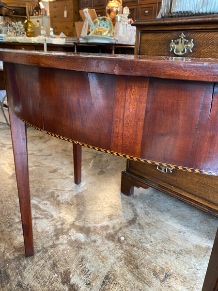 George III Mahogany Demilune Table