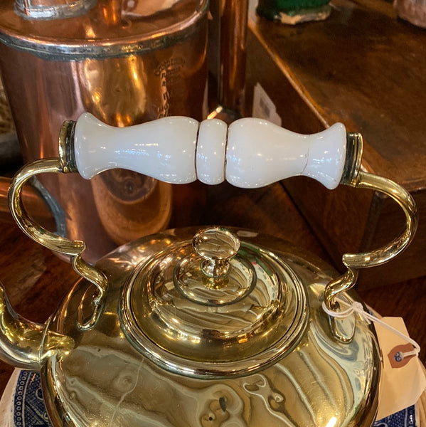 English Brass Teapot - Unusual Shape