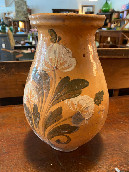 Pyrenees Jug, Orange with White Flowers