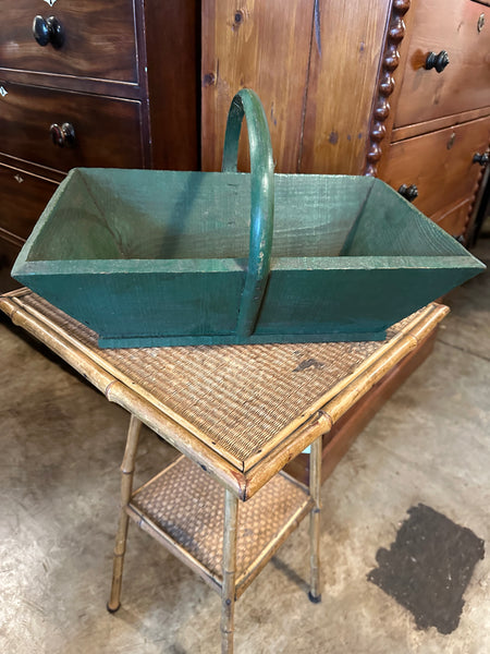 French Poplarwood Painted Trug, Original Paint