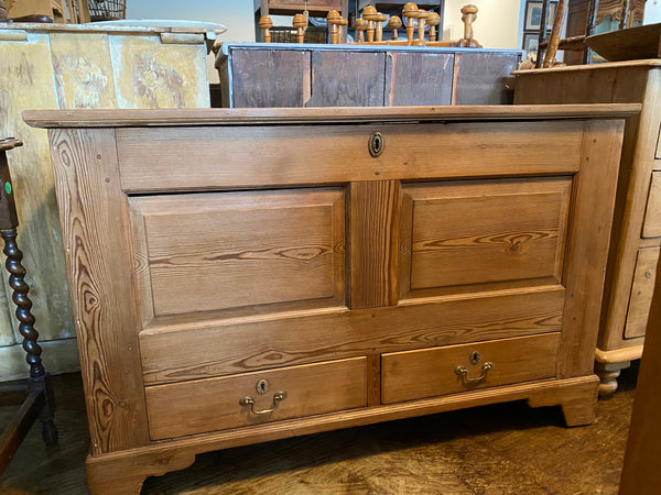 Pine Mule Chest with Drawers, England