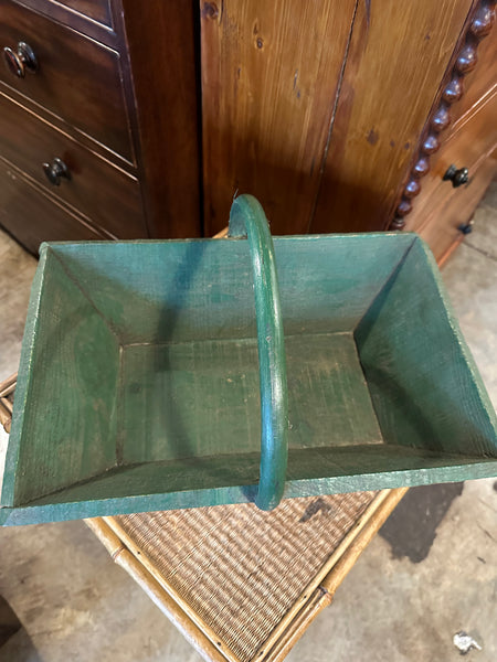 French Poplarwood Painted Trug, Original Paint