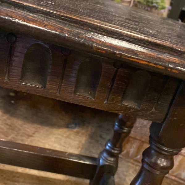 English Oak Carved Joint Stool