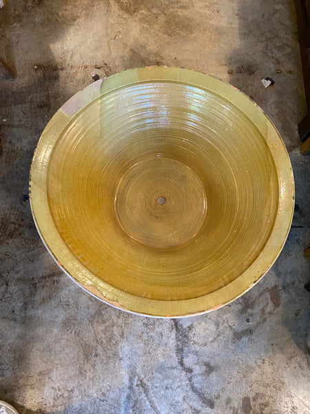 Large Planted Spanish Crock with Exquisite Staple Repair