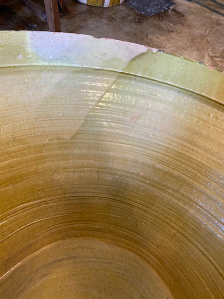 Large Planted Spanish Crock with Exquisite Staple Repair