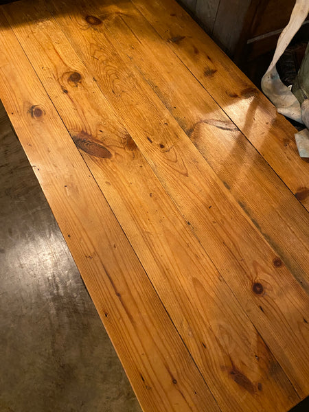 Victorian Pine Table with Painted Base