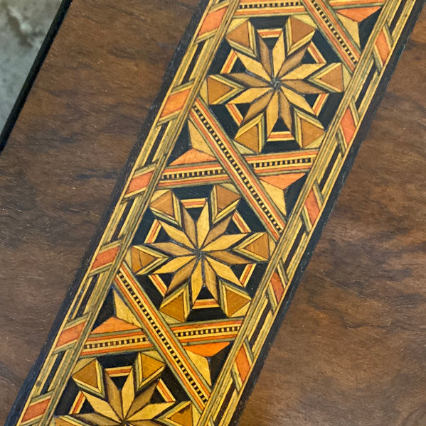 Tunbridge Ware Writing Slope with Brass Inlay