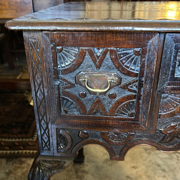 English Carved Oak Low Boy
