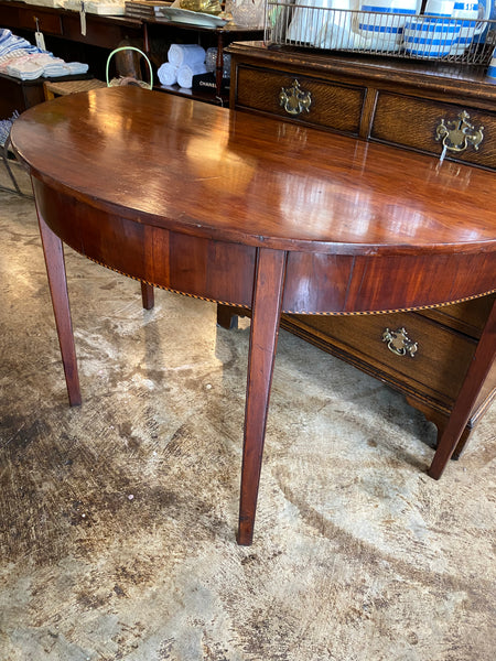 George III Mahogany Demilune Table